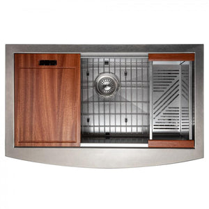 ZLINE 33" Undermount Single Bowl Ledge Sink Stainless Steel, SLSAP-33
