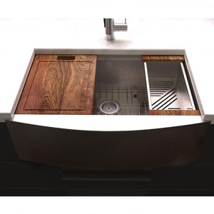 ZLINE 33" Undermount Single Bowl Ledge Sink Stainless Steel, SLSAP-33S