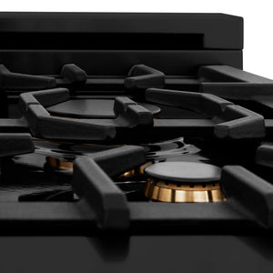 ZLINE 36" Autograph Dual Fuel Range, Black Stainless, RABZ-36-CB