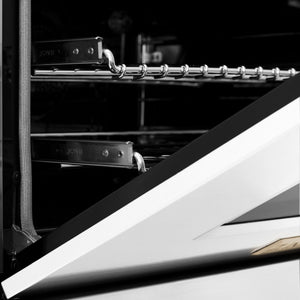 ZLINE 36" Autograph Dual Fuel Range, DuraSnow, White door, RASZ-WM-36-CB
