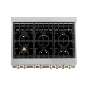 ZLINE 36" Autograph Dual Fuel Range, DuraSnow,Champagne, RASZ-SN-36-CB