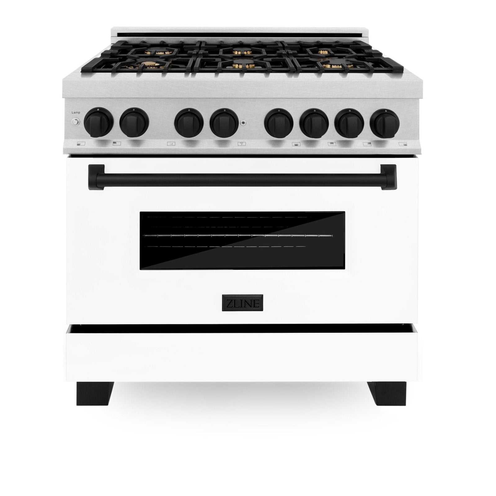 ZLINE 36" Autograph, Range, Dual Fuel, White door, RASZ-WM-36-MB - 36" / White