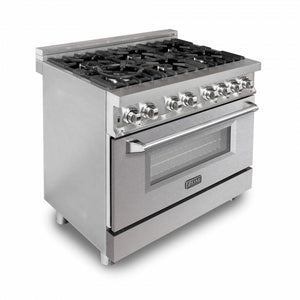 ZLINE 36" Dual Fuel Range with Snow Finish Door, RA-SN-36