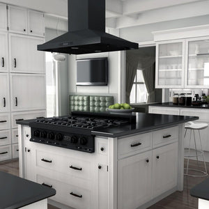 ZLINE 36" Porcelain Rangetop in Black Stainless with 6 Gas Burners, RTB-36