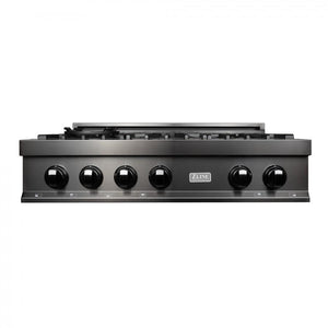 ZLINE 36" Porcelain Rangetop in Black Stainless with 6 Gas Burners, RTB-36