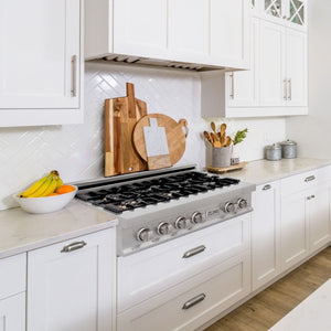 ZLINE 36" Porcelain Rangetop With 6 Gas Brass Burners, RT-BR-36