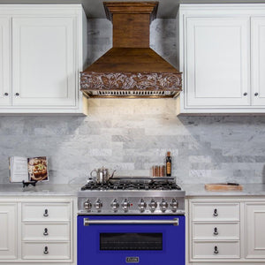 ZLINE 36" Professional Dual Fuel Range, Blue Matte Door, RA-BM-36