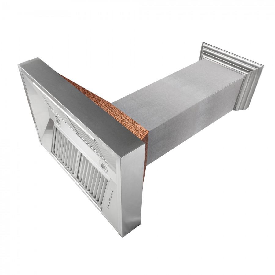 ZLINE 36" Snow Finish Wall Range Hood, Hammered Copper Shell, 8654HH-36