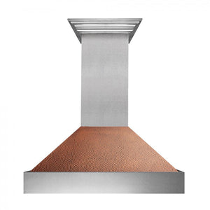 ZLINE 36" Snow Finish Wall Range Hood, Hammered Copper Shell, 8654HH-36