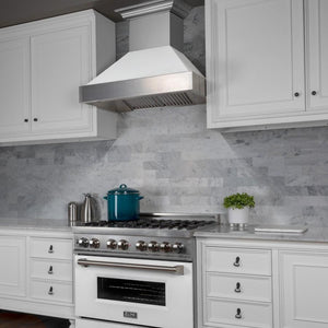ZLINE 36" Snow Finish Wall Range Hood, White Matte Shell, 8654WM-36