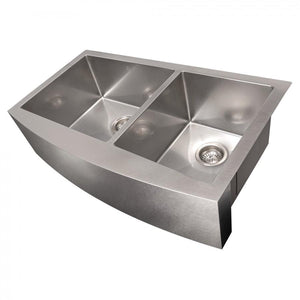 ZLINE 36" Undermount Double Bowl Sink DuraSnow Stainless Steel, SA60D-36S