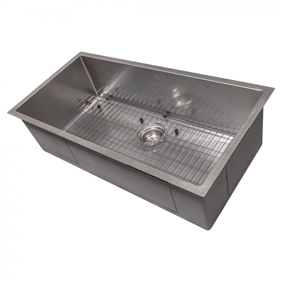 ZLINE 36" Undermount Single Bowl Sink DuraSnow Stainless Steel, SRS-36S