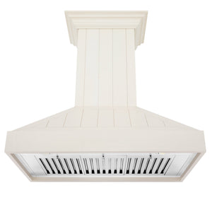 ZLINE 36" Wooden Wall Mount Range Hood in Cottage White, KPTT-36