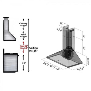 ZLINE 42" Stainless Steel Wall Range Hood KL2-42