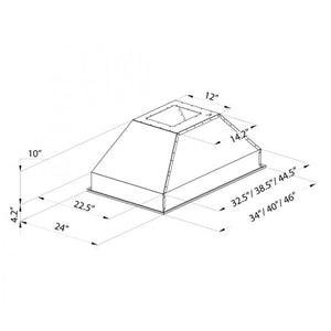 ZLINE 46" Island Range Hood Insert, 824i-46
