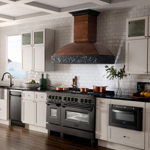 ZLINE 48" Black Stainless,Gas/Electric Range, Brass Burners, RAB-BR-48