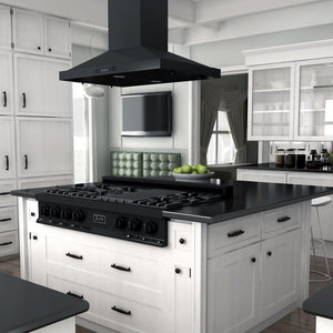ZLINE 48" Ceramic Rangetop in Black Stainless with 7 Gas Burners, RTB-48
