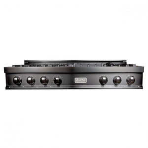 ZLINE 48" Ceramic Rangetop in Black Stainless with 7 Gas Burners, RTB-48
