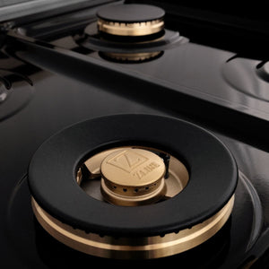 ZLINE 48" Dual Fuel Range, DuraSnow Stainless, Brass Burners, RAS-SN-BR-48