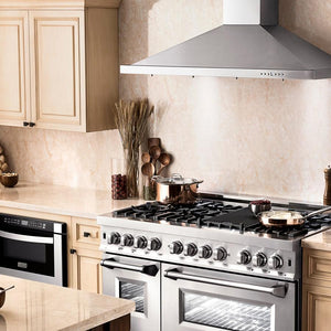 ZLINE 48" Dual Fuel Snow Stainless Range, Snow Stainless Door, RAS-SN-48