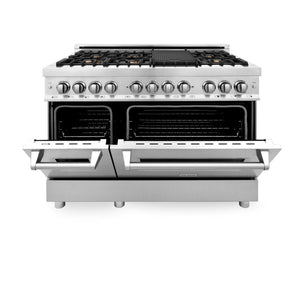ZLINE 48" Gas Burner/Electric Oven Range Stainless, Brass Burners, RA-BR-48