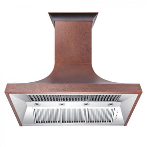 ZLINE 48" Hand-Hammered Copper Finish Wall Range Hood, 8632H-48