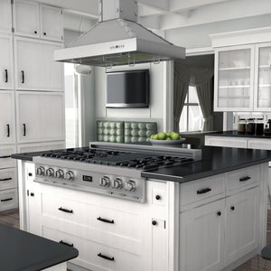 ZLINE 48 in. Porcelain Rangetop in Snow Stainless, 7 Gas Burners, RTS-48