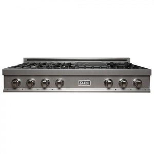 ZLINE 48 in. Porcelain Rangetop in Snow Stainless, 7 Gas Burners, RTS-48