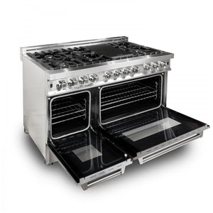ZLINE 48" Professional Dual Fuel Range with Snow Finish Door, RA-SN-48
