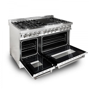 ZLINE 48" Professional Dual Fuel Range with White Matte Door, RA-WM-48