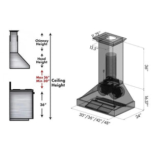ZLINE 48" Stainless Wall Range Hood 655-4SSSS-48