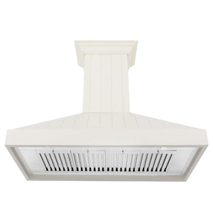 ZLINE 48" Wooden Wall Mount Range Hood in Cottage White, KPTT-48