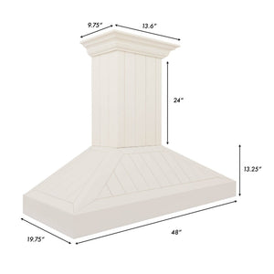ZLINE 48" Wooden Wall Mount Range Hood in Cottage White, KPTT-48