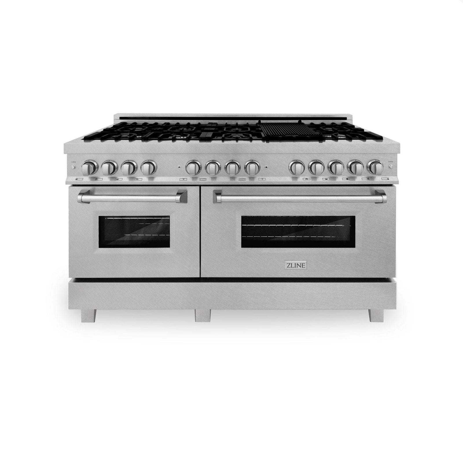 ZLINE 60" Dual Fuel Range, DuraSnow Stainless, RAS-SN-60 - 60" / Stainless Steel
