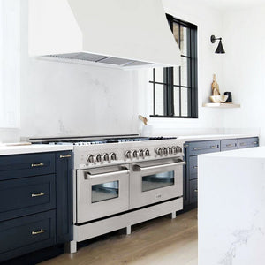 ZLINE 60" Dual Fuel Range, DuraSnow Stainless, RAS-SN-60