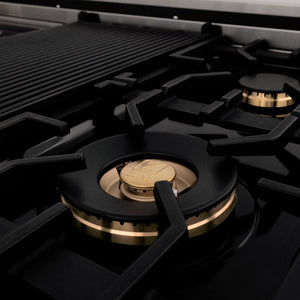 ZLINE 60" Dual Fuel Range In Stainless Steel, Brass Burners, RA-BR-60