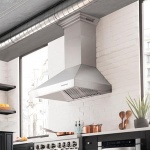 ZLINE 60" Professional Wall Range Hood, Built-in CrownSound Bluetooth Speakers, 697CRN-BT-60