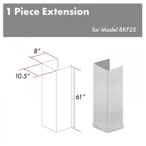 ZLINE 61" Snow Finished, Chimney Extension, Ceilings up to 12.5', 8KF2S-E