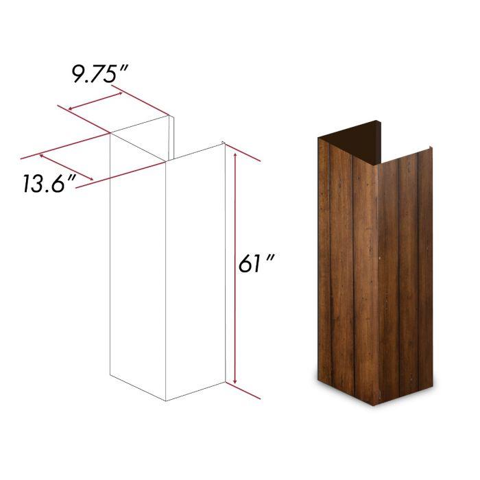 ZLINE 61" Wooden Chimney Extension, Ceiling for 12 ft. (KPLL-E)