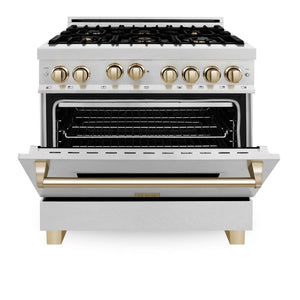 ZLINE Autograph Edition 36" Dual Fuel Range, Gold Accents, RAZ-36-G