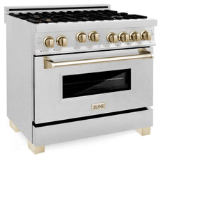 ZLINE Autograph Edition 36" Dual Fuel Range, Gold Accents, RAZ-36-G
