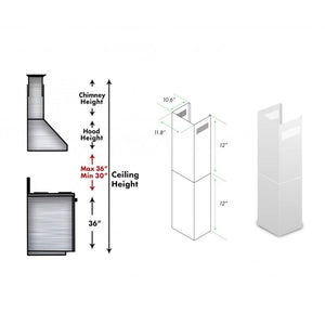 ZLINE Short Chimney Pieces for 7'-8' Ceilings, SK-696-304