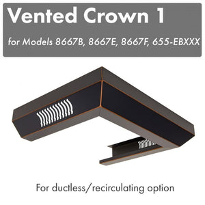 ZLINE Vented Crown Molding for Wall Range Hood, CM1V-8667B