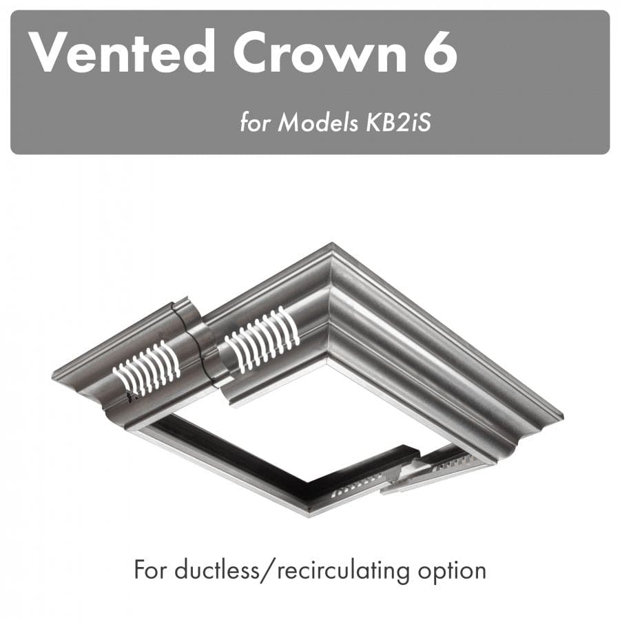 ZLINE Vented Crown Molding Profile 6 for Island Range Hood, CM6V-KB2iS