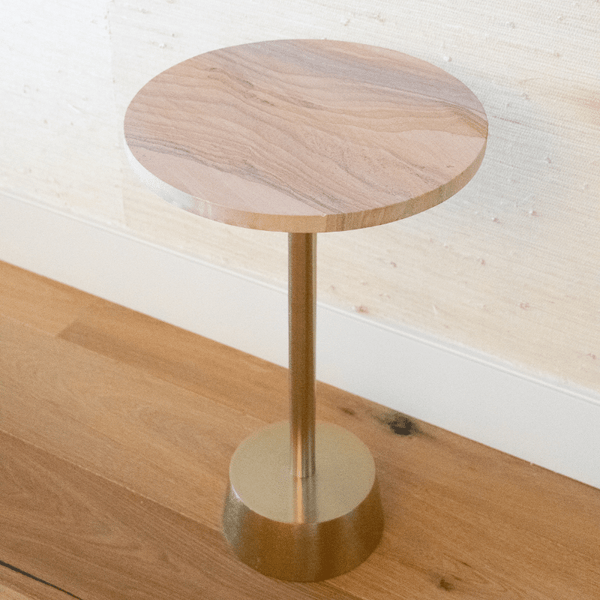 Home And Tower Anaya Rainbow Sandstone Gold Base Side Table Home