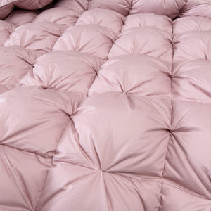 Giuseppina 1000 Thread Count Goose Down Comforter Bedding Set in Light Pink Color in modern bedroom Available in Queen and King Size. (Gum Color)