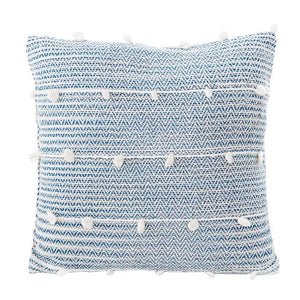 Front view of Cozy Indigo Blue Textured Stripe Throw Pillow.