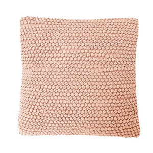 Pink Knotted Throw Pillow with Texture made of Cotton.