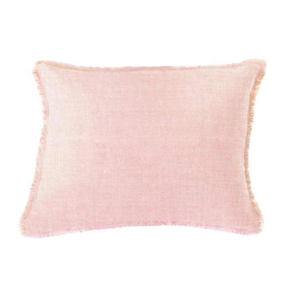 Linen made Throw Pillow in Pink Color. Dimensions 14" x 20".