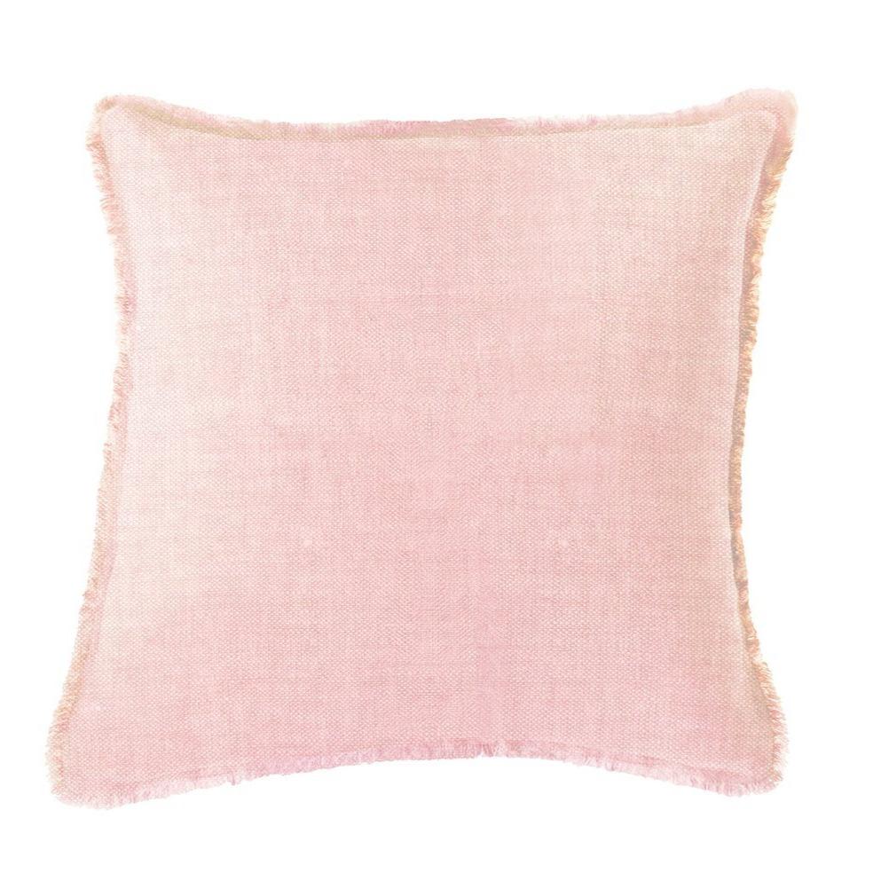 Linen made Throw Pillow in Pink Color. Dimensions 14" x 20".